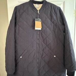 The North Face Blue Quilted Bomber Jacket NWT